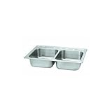 Sterling 14707-3-NA Middleton 33-Inch by 22-inch Top-mount Double Equal Bowl Kitchen Sink, Stainless
