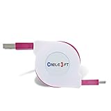 ホワイトナッツ スマホ 充電器 TYPE-C 巻き取り式 ケーブル 1m ピンク コードリール USB 充電ケーブル データ転送 コンパクト 持ち運び便利 フラット形状 ねじれや折れに強い wn-0001295-yk