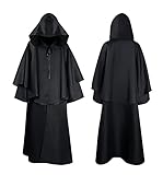ハロウィンコスチューム巾着ロングフード付きマントポリエステルチュニックユニセックスカーニバルクリスマスパーティーコスチューム,001,XXL