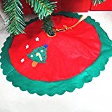 RaiFu クリスマスエプロン ミニツリーエプロン スカート 木の星アップリケ 波状パターンエッジ 60cm