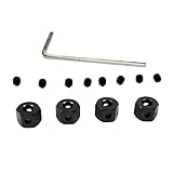 SunniMix 4個5ミリメートルに12ミリメートル六角アダプタrc金属ホイール六角ハブアダプタrcカー六角アダプタネジとレンチwpl 1 1/16 rcスペアパーツのアップグレード, 黒