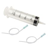 MaT store シリンジ プラスチック 実験 オイル交換 液体 エア抜き チューブ付き (200ml)