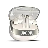 イヤホン bluetooth ワイヤレスイヤホン【2025新型 Bluetooth5.49】ブルートゥース イヤフォン 無線 カナル型 マイク付き 通話 自動ペアリング Type-C充電 LEDディスプレイ 電量表示 小型 軽量 スポーツ/音楽/通勤/通学 (ベージュ)