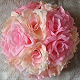 elegantstunning ウェディング/パーティー装飾球形造花　薔薇デザイン　インテリア花　屋外装飾　15cmレッド