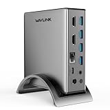 WAVLINK USB 3.0 デュアル 5K/4K@60Hz ラップトップ ドッキングステーション Thunderbolt 4/3, USB-C/A Windows, MacOS, ChromeOS, Ubuntu 20.04,22.0 (2X HDMI, 2X Display Port, LAN, 6 USB 3.0, オーディオ)