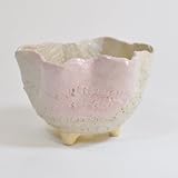 信楽焼 サクラ型しがらき鉢ピンク 盆栽鉢 4号 幅11.5cm×高さ7.5cm