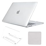 MacBook Pro 13インチ ケース 2022-2016 M2/M1チップ 対応 A2338 A2289 A2251 A2159 A1989 A1706 A1708 （ディスプレイ用研磨布 クリーニングクロス 付き）,クリスタル透明