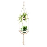 植物ホルダー KINDEN 鉢 吊るす マクラメ 綿ロープ 植木鉢 植物ハンガーネット 多肉/花植物/ハーブ適用 部屋/店頭/庭/オフィス飾り