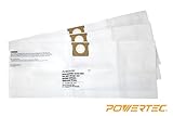 POWERTEC 75024 High Efficiency Filter Bags for Shop Vac 9066200 (Pack of 3), 10-14 gallon /VF2005 [並