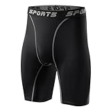 コンプレッション ショーツ メンズ ショート パワー パンツ コンプレッション タイツ [UVカット + 吸汗速乾] 五分丈 3325ブラック S