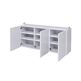 「MEMORIA 棚板が1cmピッチで可動する 深型扉付上置き幅120.5(FRM-0111DOOR-WH)」【JKP】ホワイト(#9897459) 本棚