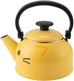 富士 ホーロー ケトル やかん 1.8L ねこ イエロー かわいい 動物 柄