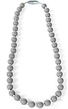 Itzy Ritzy Teething Happens Silicone Jewelry Baby Teething Necklace Bead, Grey [並行輸入品]