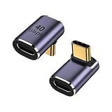 USB to Type C変換アダプター L字L型USB 4.0 40Gbps 高速データ転送 100w 高速充電 PD充電 type-c変換アダプター90度雄雌USB-Cコネクタ L字 USB C 延長アダプタ 対応 for thunderbolt USB 4 .0 ケーブル USB Type C 変換 アダプター (1個セット)