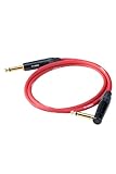 ギターケーブル ギターシールド [FT-CABLE] ヒビノ監修【 断線しにくい 楽器用 ケーブル 】 【 ギター ベース アンプ などの接続 】(S-Lプラグ 3m / レッド)
