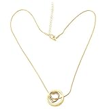 ファッションゴールドチェーンネックレス　メモリーフォトフレームケース　クリスタルハートリングペンダント