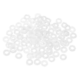 uxcell 155個 平ワッシャー M4 ナイロン 平座金4mm内径 8mm外径 1mm厚さ プラスチックスペーサー スクリューボルト ガーデン 蛇口 配管 修理 機械産業用 ホワイト