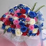 青いバラのキラキラアレンジメント★ピンクサファイア★セレクト【生花】【お祝い】記念日】【誕生日】【フラワーギフト】【バラ】