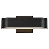 Montreal 18"W Outdoor LED Wall Fixture - Black Finish with Frosted Glass Shade [並行輸入品]
