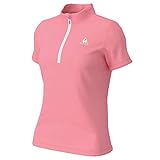 [ルコックスポルティフ] 半袖 ハーフジップシャツ 吸汗速乾 ストレッチ ワンポイント トレーニング レディース UVカット(UPF15) STP(旧ロゴ) S