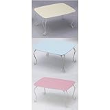 T-1886BL(ブルー)【 シフォンテーブル 】【 折りたたみテーブル 】 【 猫脚 】鏡面仕上げの天板と、個性的でキュートな猫脚の折りたたみテーブル。少しの汚れならふき取ることができます。(ブルー)