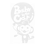 Baby in the car さる サル 動物 赤ちゃん baby ステッカー 窓ガラス用シールタイプ キッズ 子供 在庫ホワイト