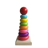 habudda Wooden Stacking Blocks Baby Building & StackingおもちゃレインボーStackingタワー保育園デカールChunkyブロックセットfor T