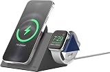 【elago】 MagSafe 充電器/Apple Watch 磁気充電ケーブル 対応 スタンド トレー MagSafe充電器 AppleWatch充電機 ケーブル 2台 収納 卓上スタンド [ マグセーフ AppleWatch 対応 ] MS5 CHARGING STAND ダークグレー×ジーンインディゴ