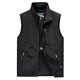 [Ｒｏｒｔｙｎｏ] フィッシングベスト メンズ アウトドア ベスト 夏用 釣りベスト 裏メッシュ 多機能 ミリタリーベスト ポケット多い カメラマンベスト UVカット 速乾通気性 撥水 耐磨耗性 釣り用 チョッキ ゴルフ サマーベスト 立て襟 ノースリーブジャケット