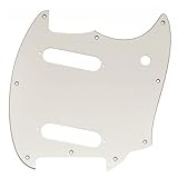 Musiclily Pro 9穴 ムスタング SS ピックガード Squier Sonic Mustangエレキギター用 3P エイジドホワイト