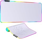 RGB LED マウスパッド 大型マウスマット (ホワイト)