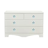 アルファタカバ 子供部屋に置きたいキッズチェスト ポップスター 幅100cm3段タイプ ホワイト(取っ手ブルー)