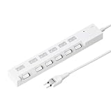 サンワサプライ アウトレット 節電 エコ タップ 2P 6個口 5m TAP-S17-5 箱にキズ、汚れのあるアウトレット品です。
