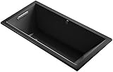 KOHLER 1121-W1-7 Underscore 60-Inch x 30-Inch Drop-In Bath with Bask Heated Surface and End Drain, B