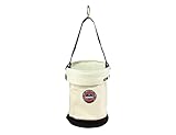 Ergodyne Arsenal 5760T Canvas Leather Bottom Bucket D-Rings with Top, 12.5-Inch x 17-Inch, White by 