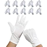 [YOSHICA] 白手袋 滑り止め付き フォーマル 無地 薄手 汗吸収 ナイロン バス タクシー 運転手 運転士 選挙 警備用 式典 作業 ホテルマン 10組