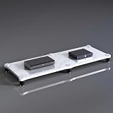 NuoNxuo Audio Rack ゲーム 棚 モニタースピーカースタンド 1段 2段 3段 4段 長さ120cm おしゃれ リビング サーバーラック CD DVD アンプスタンド 耐久性 頑丈 オーディオビジュアル機器キャビネット(スタイル3,1層)