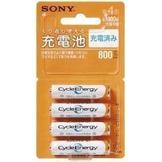 Amazon Sony 充電式ニッケル水素電池単4形 4本1組 1000回充電可能 Nh a 4bka ソニー Sony 充電式電池