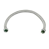 Flextron FTWC-B34-18B 18 Inch Lead Free Braided Water Heater Connector with 3/4 Inch Inner Diameter 