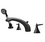 Whitehaus 614.413TF-PTR Blairhaus Jackson 8 1/2-Inch Deck Mount Tub Filler Set with Cone-Shaped Leve