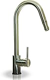 iSpring L8209BN Euro Modern Contemporary Single Handle Pull-Down Kitchen Faucet, Brushed Nickel [並行輸