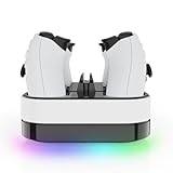 sikiwind For PS5 デュアル充電ステーション LED インジケーター & RGB ライトコントローラー充電器スタンド ケーブル付き 急速充電ドックステーション for PlayStation 5 DualSense コントローラー & for PS Portal用