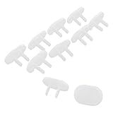 uxcell Household Plastic Anti Dust 2 Terminal Flat Outlet Socket Cover Protector White 10pcs [並行輸入品]