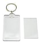 10 Pcs Transparent Clear Acrylic Blank DIY Photo Picture Frame Key Chains Key Ring Keychain, Rectang