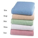 デラックス100 % Cotton Thermal Blanket フル ピンク 5941167