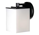 Forecast Lighting F8498-19 Midnight One-Light Exterior Wall with Etched White Opal Glass, Black [並行輸