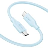 NIMASO USB C シリコン素材ケーブル【PD対応 最大60W/3A急速充電】高速データ転送 Type C to Type C 断線防止 絡まない タイプc iPhone 16/15シリーズ/MacBook/iPad Pro/Air/mini/Galaxy/Sony/Pixel対応 (0.3m) NCA23L998