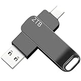 CFHUYOEW 2TB 大容量 USBメモリ2TB 大容量 USB&Type-C メモリ 外付けメモリ 360度回転 スマートフォン用 合金製 防水 防塵 耐久性 高速 Type-C 黑色
