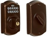Schlage be365 V-cam Camelot電子キーパッドシングル円柱デッドボルト、 BE365VCAM716-B