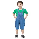 MKDAER マリオ ルイージ ブラザーズ 子供用 コスプレ 子供服 セットアップ オーバーオール 可愛い キャラクター ハロウィン 春夏3点SET アレンジ色々ワッペン付き USJ ユニバ (ルイージ（グリーン）, 120) [並行輸入品]